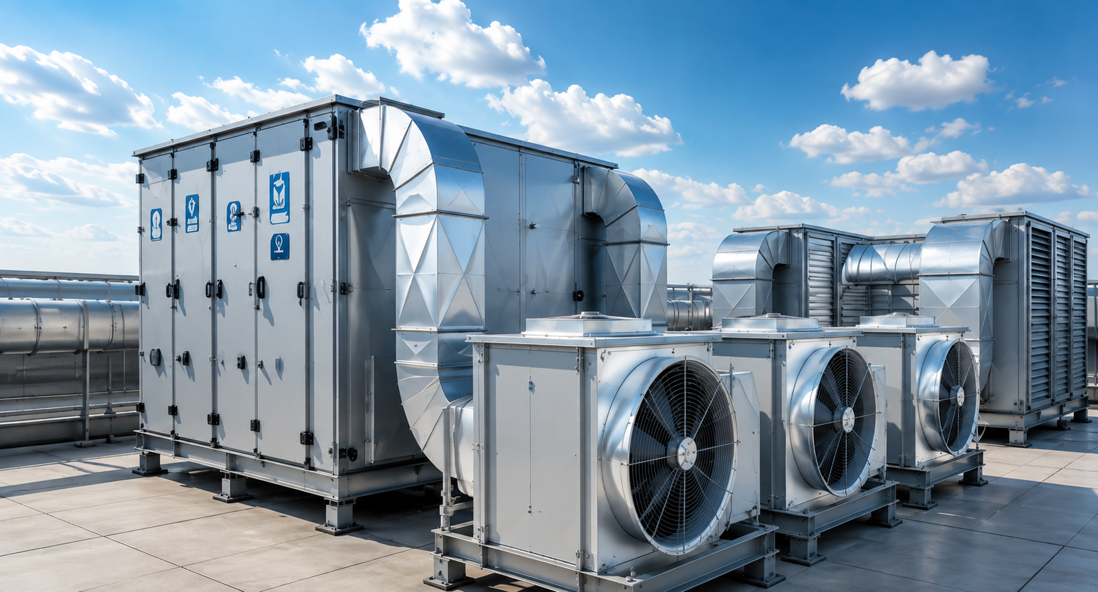 Aeolus engineering team on an industrial site with HVAC, piping and electrical installation